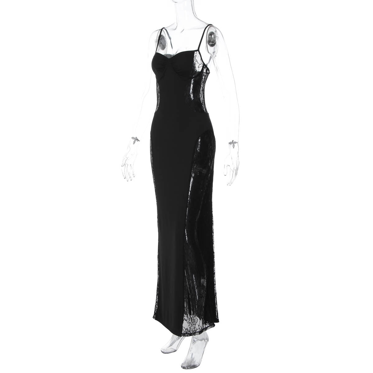 Lace hollow out cami cut out maxi dress | Festival Outfits Women