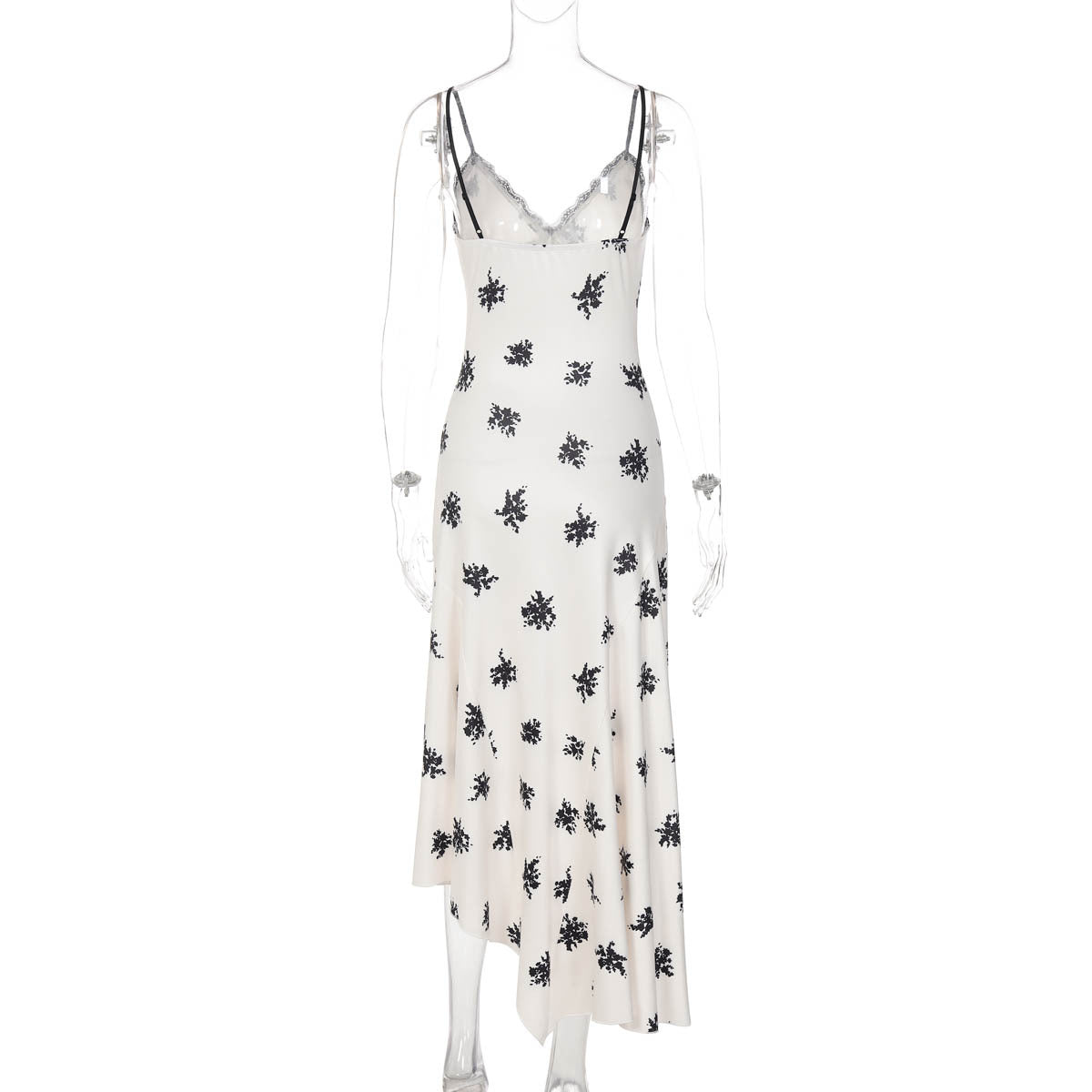 V neck lace hem print cami maxi dress | Festival Outfits Women