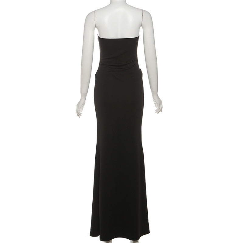 Hollow out self tie backless tube cut out maxi dress | Festival Outfits Women