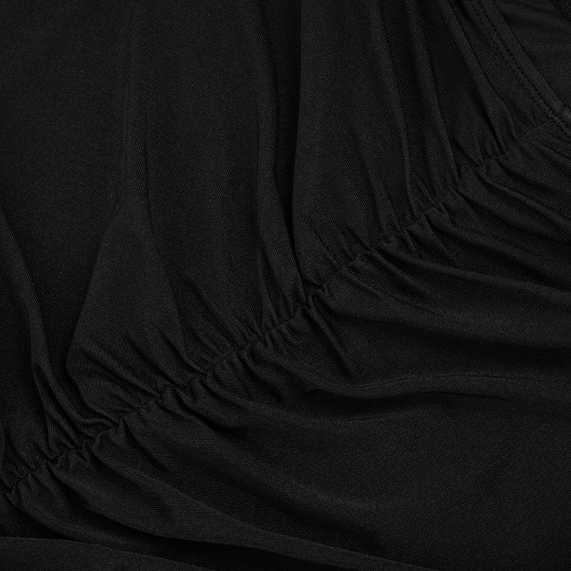 Ruched hollow out slit solid maxi dress | Festival Outfits Women