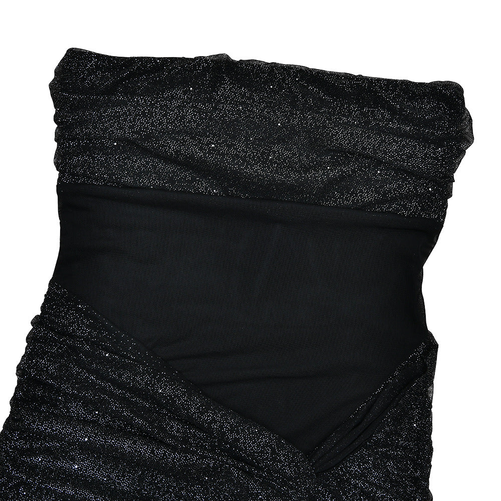 Ruched irregular backless tube maxi dress | Festival Outfits Women