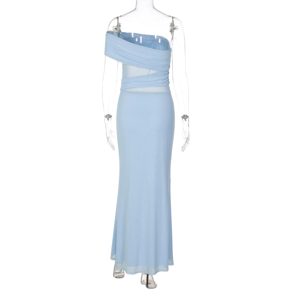 Irregular mesh patchwork backless maxi dress | Festival Outfits Women