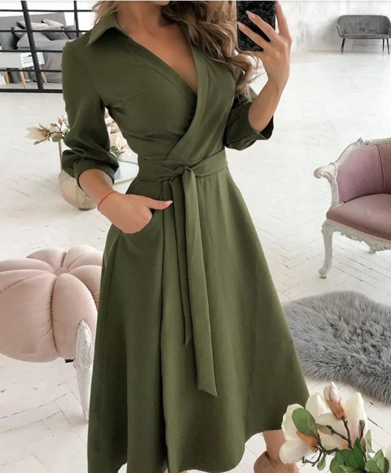 Lucy - Elegant Midi Dress - for Women | Great for Formal Occasions