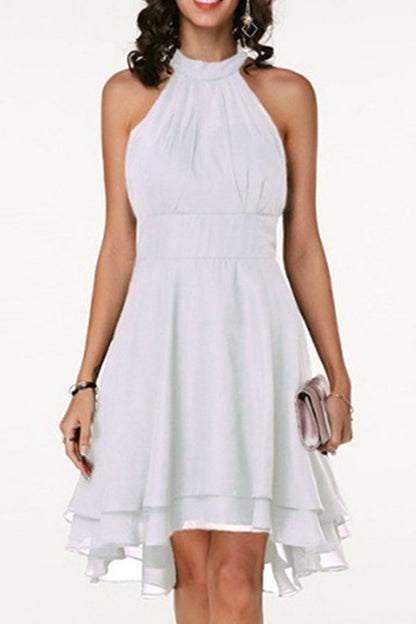 Fashion Street Solid Halter A Line Dresses(7 Colors)