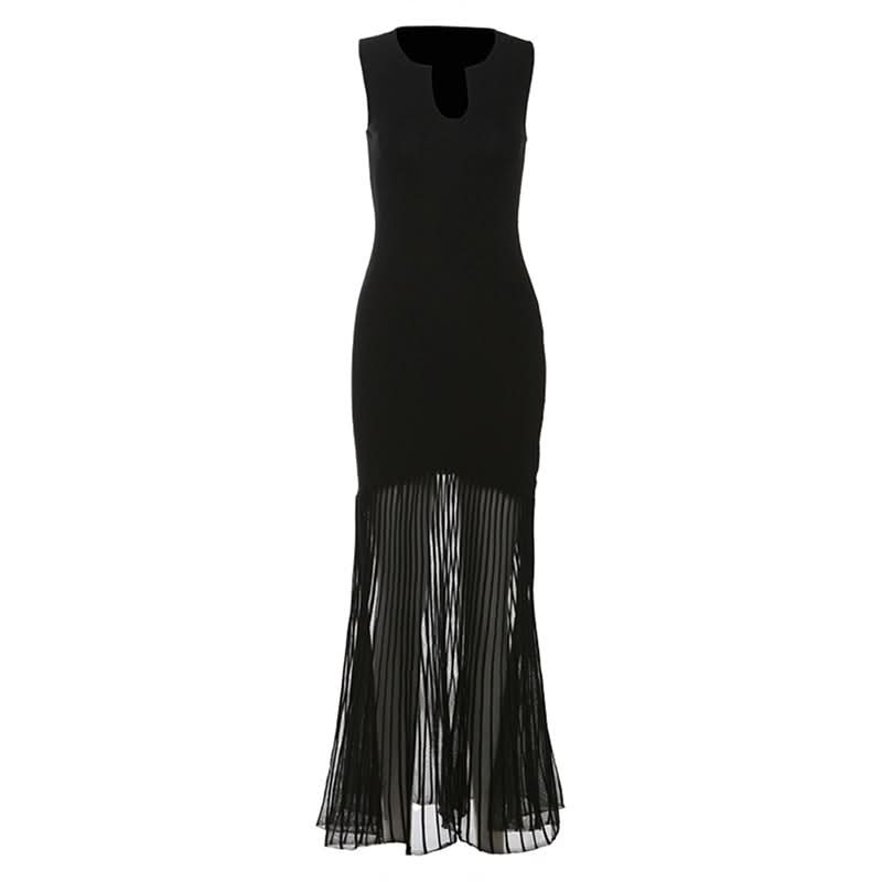 Sleeveless notch neck maxi dress  | Festival Outfits Women