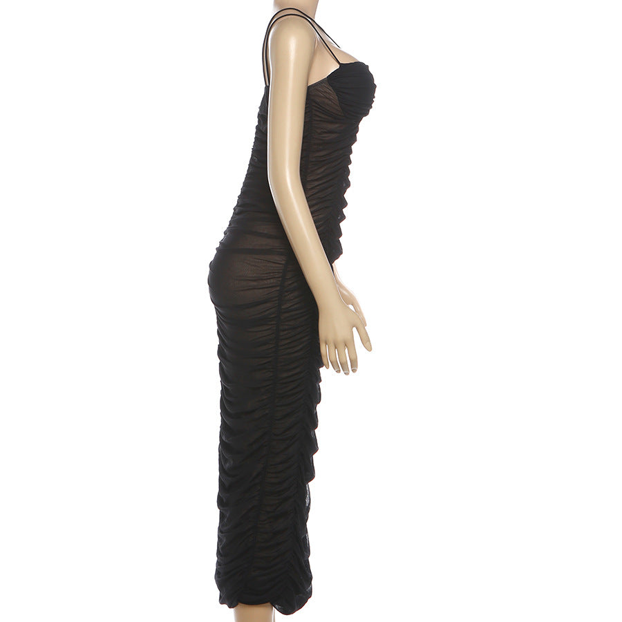 Ruched mesh cami maxi dress  | Festival Outfits Women