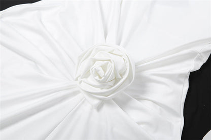 Off shoulder ruffle backless flower applique maxi dress  | Festival Outfits Women
