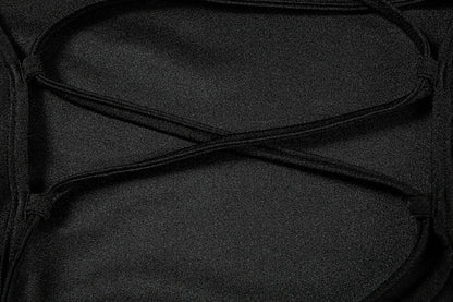 Cross back self tie square neck backless maxi dress  | Festival Outfits Women