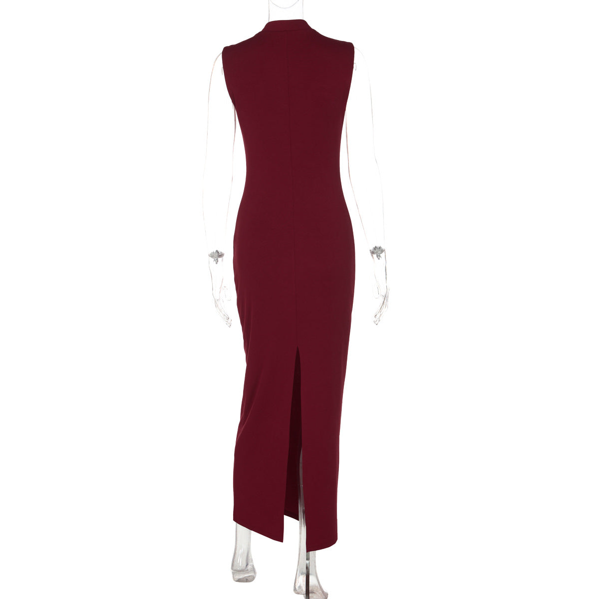 Hollow out sleeveless slit solid maxi dress  | Festival Outfits Women