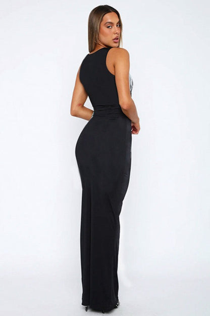 Halloween Sexy Sleeveless Floral Bodycon Maxi Dress