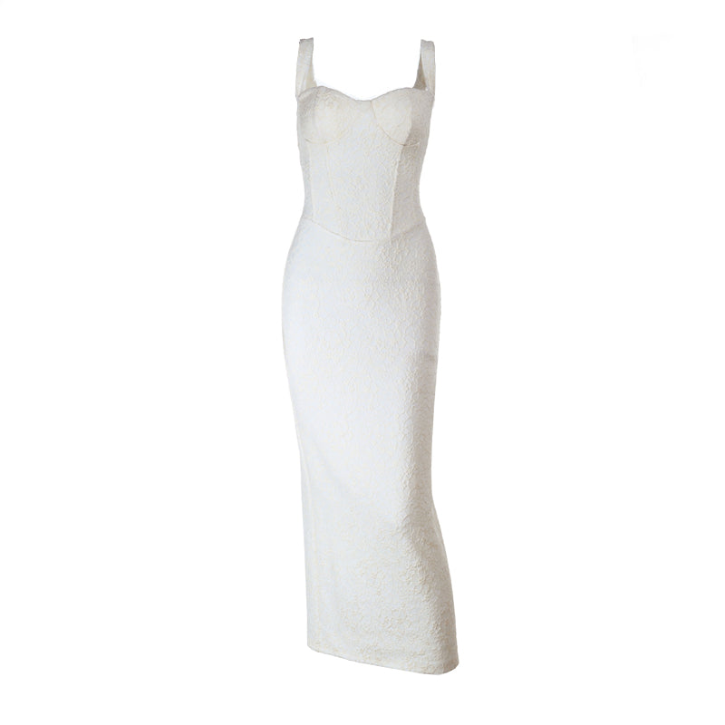 V neck slit zip-up cami maxi dress  | Festival Outfits Women
