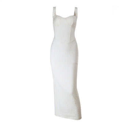 V neck slit zip-up cami maxi dress  | Festival Outfits Women