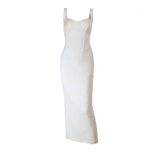 V neck slit zip-up cami maxi dress  | Festival Outfits Women