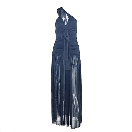 One shoulder ruched irregular slit maxi dress  | Festival Outfits Women