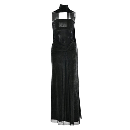 Ruched irregular backless tube maxi dress  | Festival Outfits Women