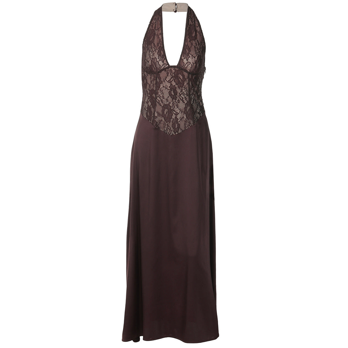 Halter v neck lace backless maxi dress  | Festival Outfits Women