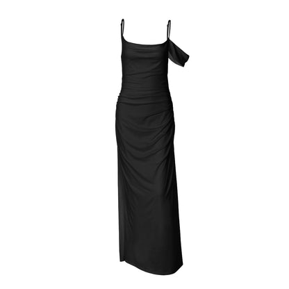 Ruched square neck irregular cami maxi dress  | Festival Outfits Women