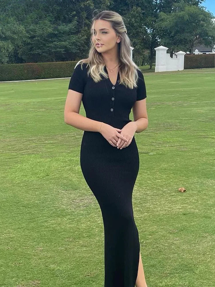 Solid Color  Sleeveless Midi Dress