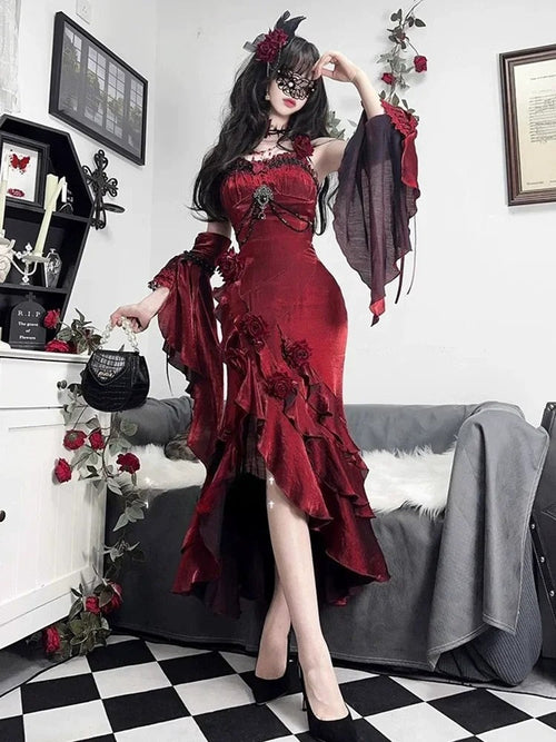 Lolita Fishtail Sleeve Midi Dress