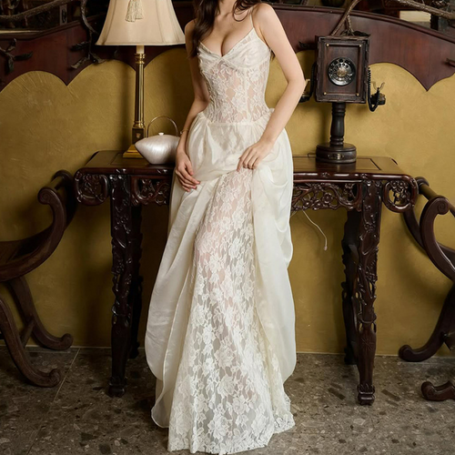V neck lace cami maxi dress  | Festival Outfits Women