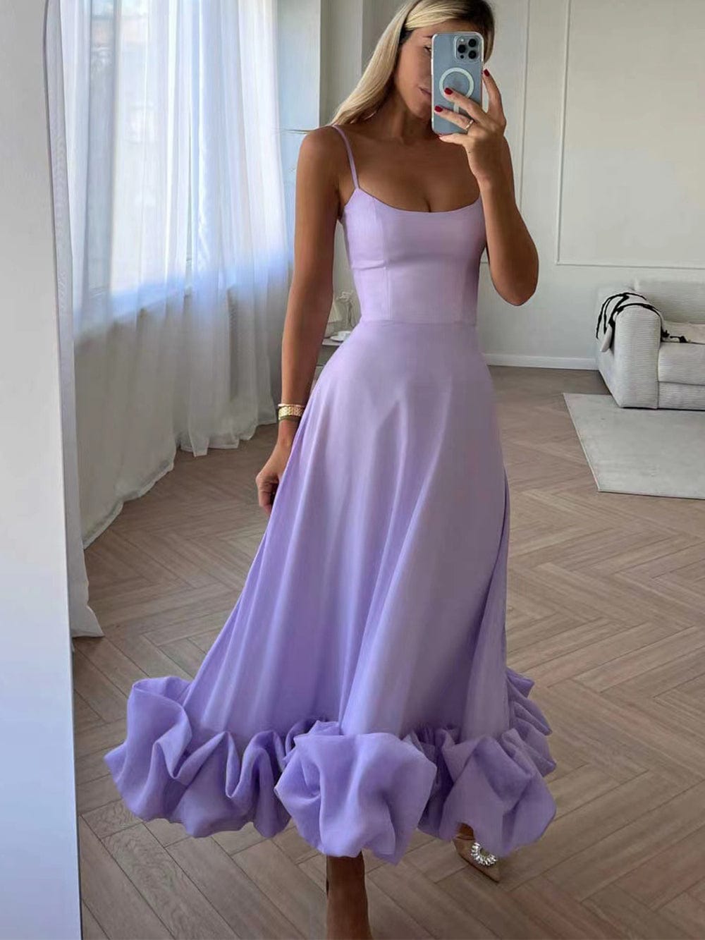 Sierra - Midi Dress - Elegant - Material - Ideal for Parties