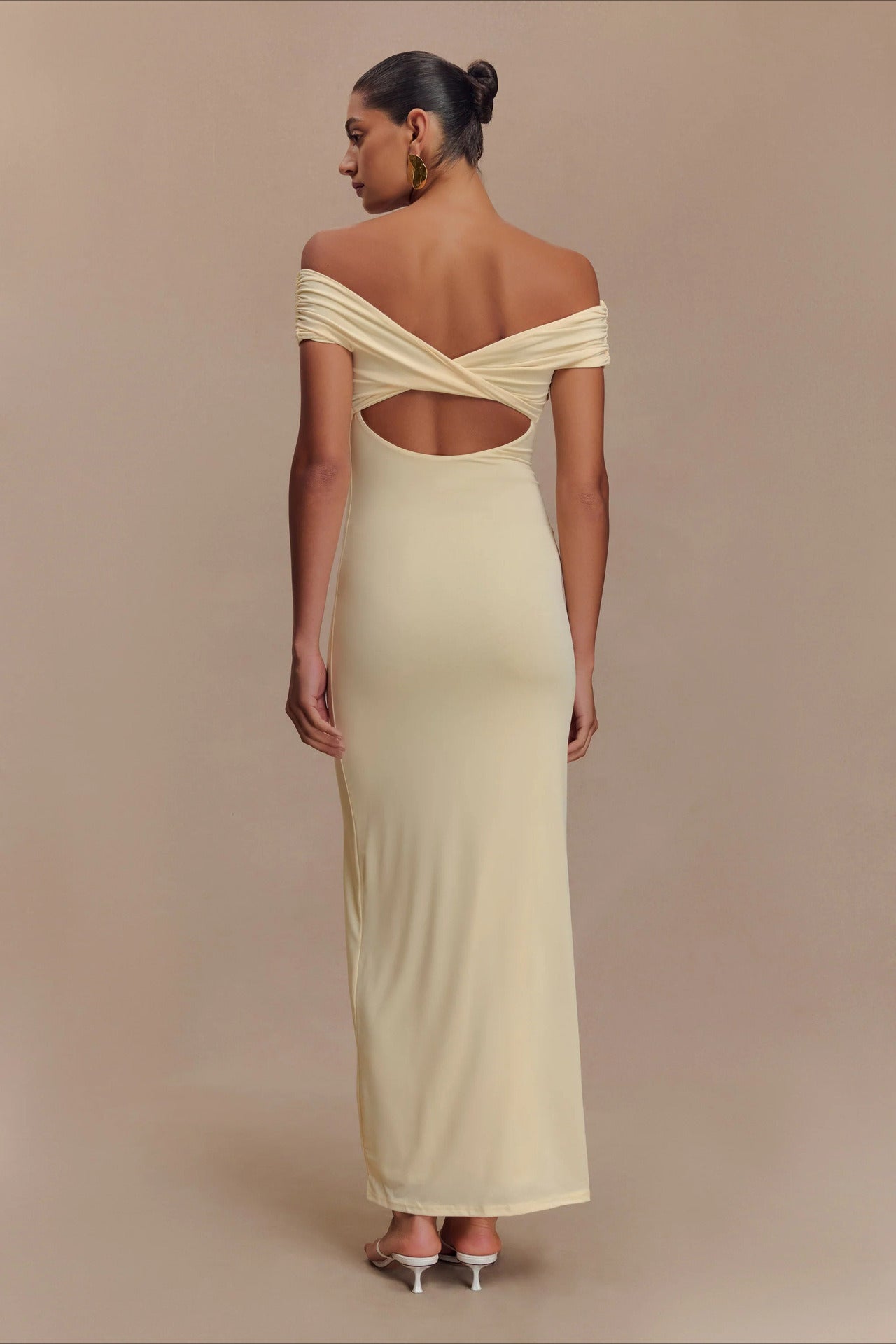 Bodycon Off Shoulder Backless Midi Dress