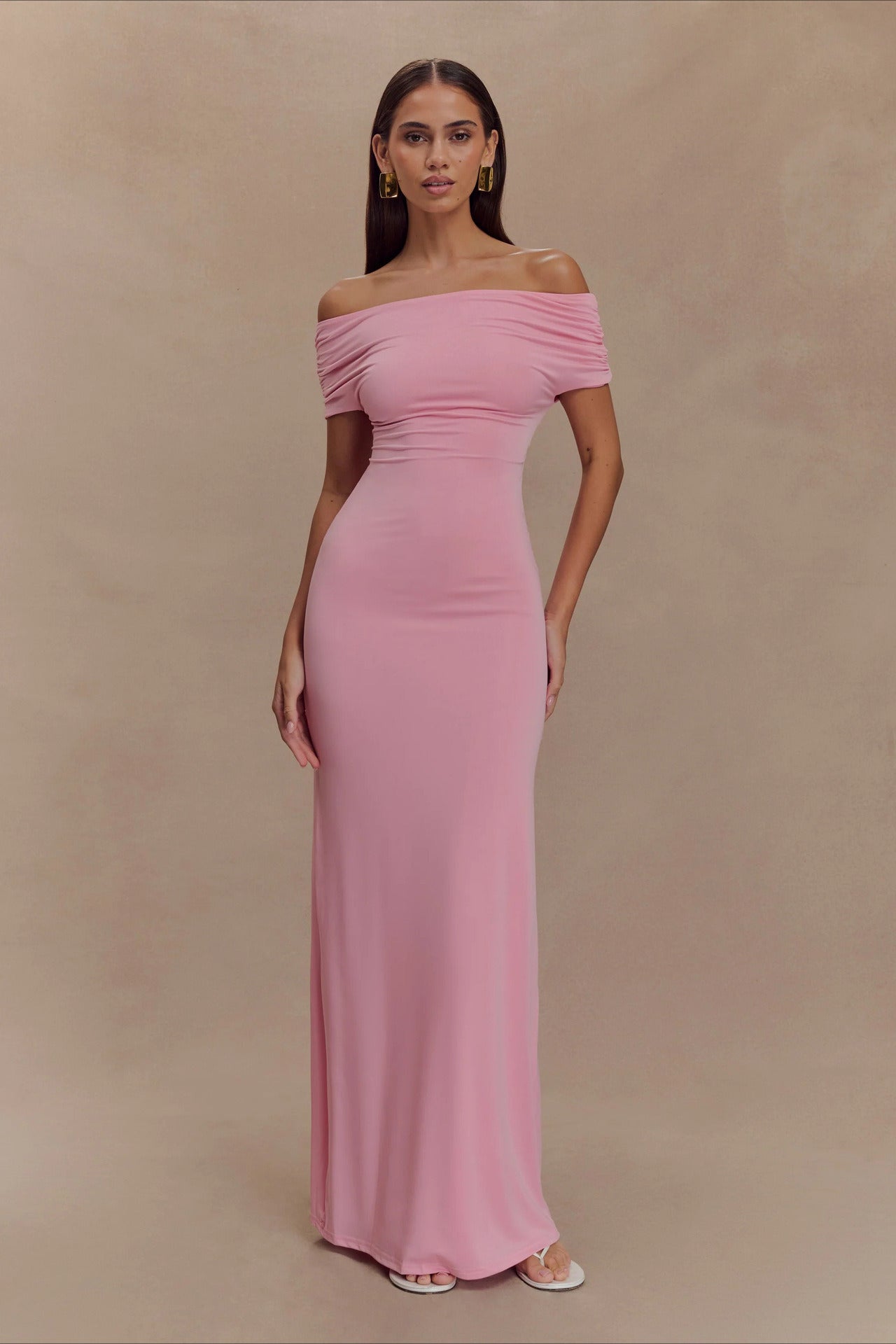 Bodycon Off Shoulder Backless Midi Dress