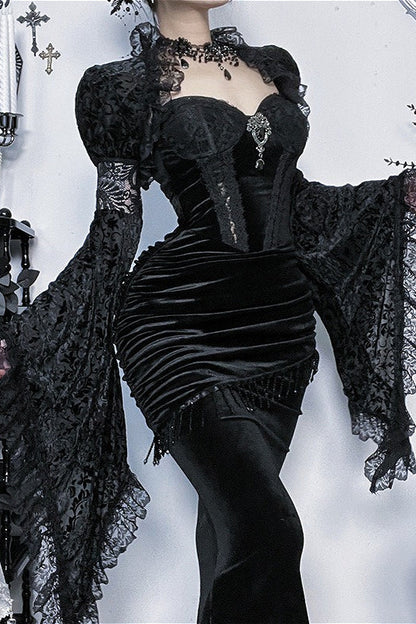 Lace Gothic Bodycon Maxi Dress