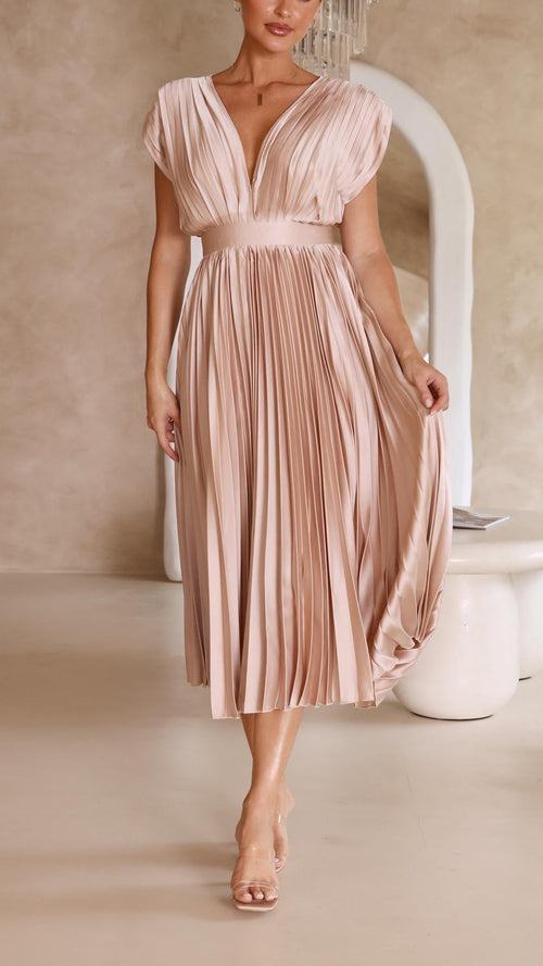 Maisyn - Elegant Satin Midi Dress for Women