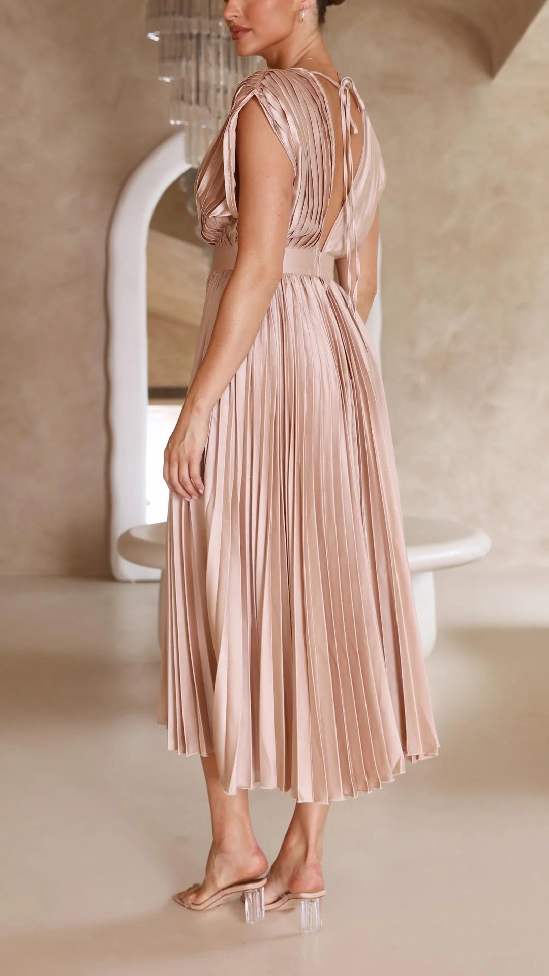 Maisyn - Elegant Satin Midi Dress for Women
