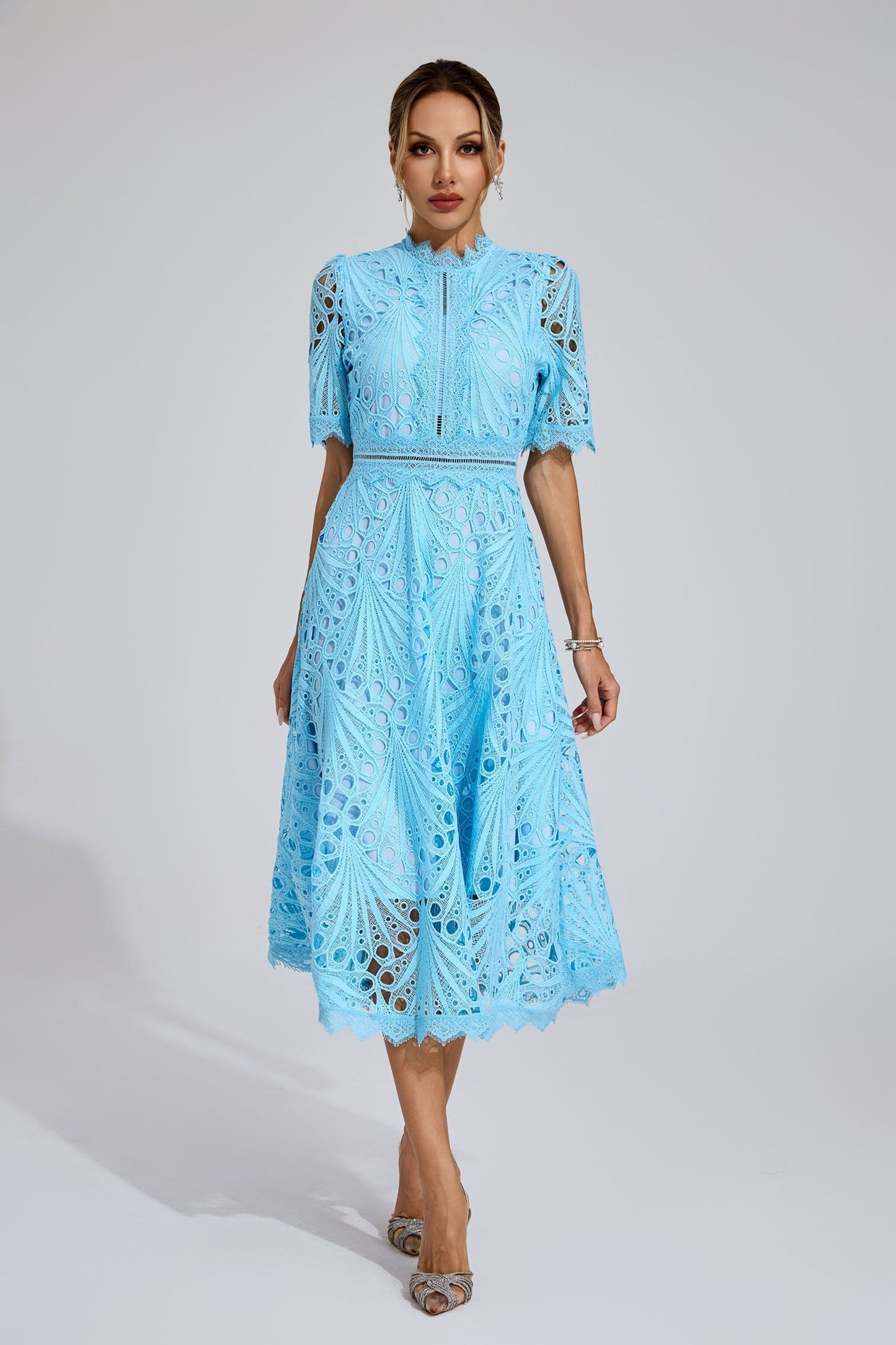 Freeman Blue Cut Out Midi Dress