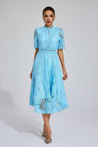 Freeman Blue Cut Out Midi Dress