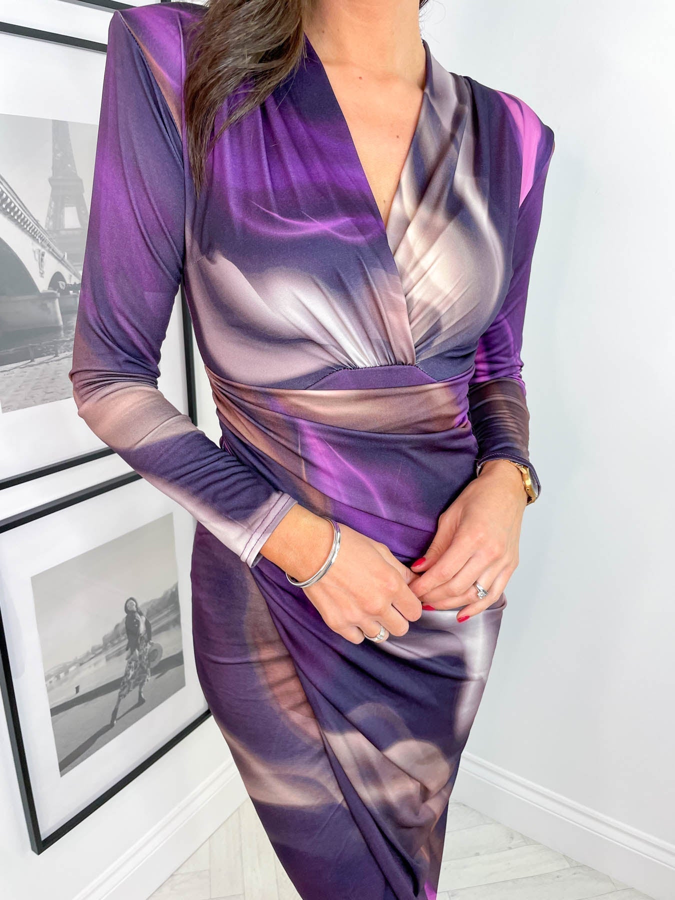 Chloe - Midi Dress - Elegant - Material - For Formal Occasions