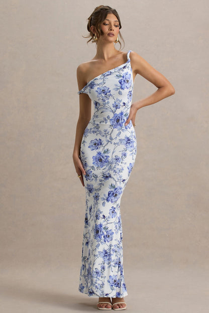 Floral Knotted Off-Shoulder Maxi Dress