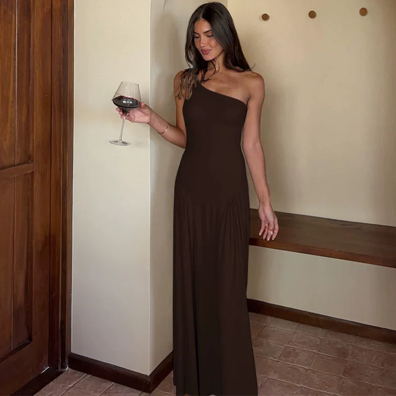 Kamoni One-Shoulder Ruched Maxi Dress