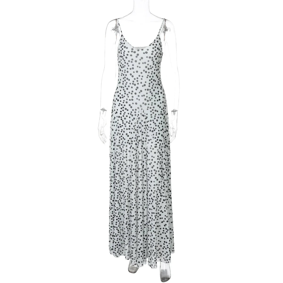 Zulema Polka Dot Mesh Midi Dress