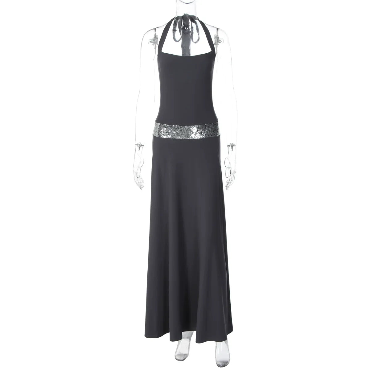 Eleanor Sequin Halter Maxi Dress