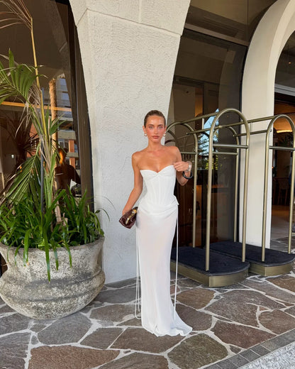 Draped Corset Maxi Dress