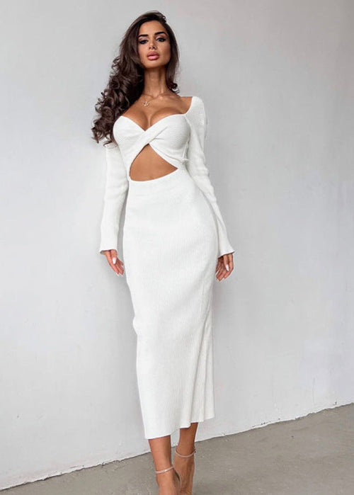 Luxe Knit Cutout Midi Dress