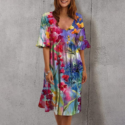 Kassiani - Midi Dress - Leisure - Material - Ideal for Summer