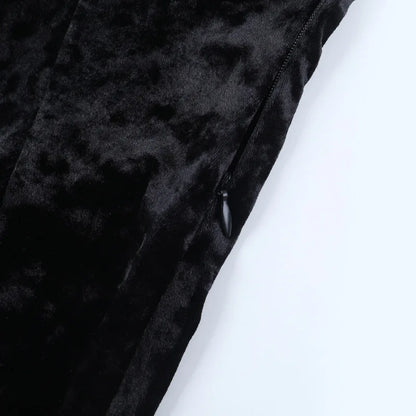 Embellished Gothic Velvet Midi Dress