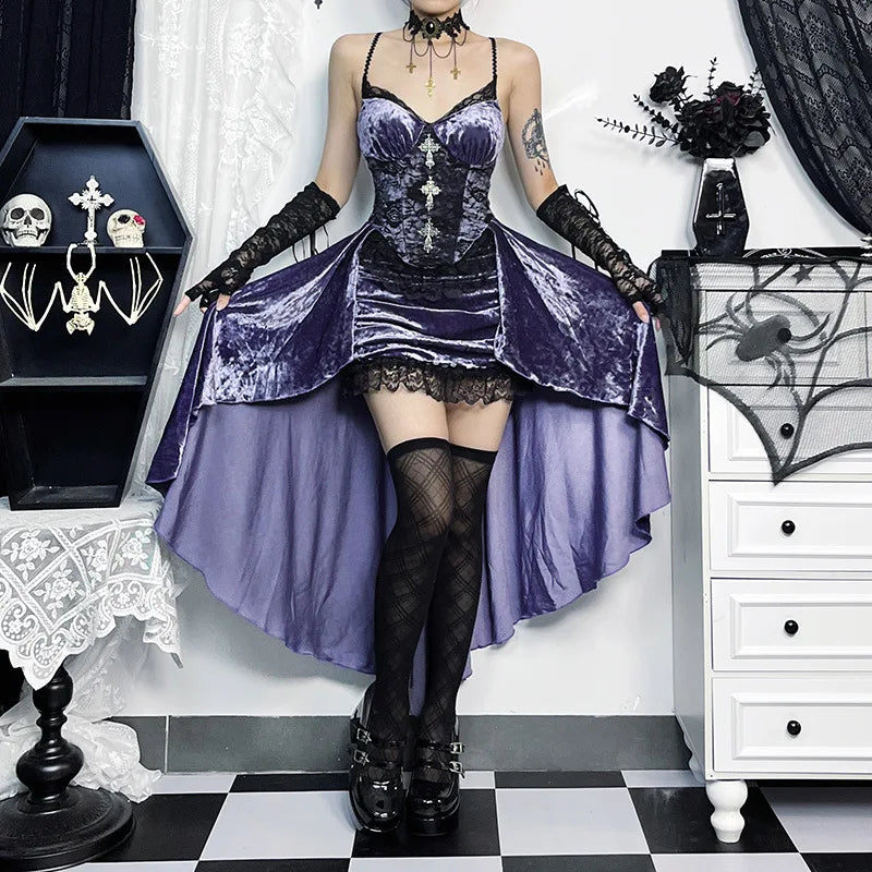 Elegant Velvet Lolita Midi Dress