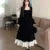 Autumn Shiny Velvet Midi Dresses for Women Long Sleeve Square Collar Oversize Ruffles Patchwork Christmas Party Dress Vestidos