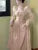 Autumn New Princess Midi Dresses for Women Square Collar Slim Waist Puff Sleeve Vintage Chic Female Clothing One Piece Vestido