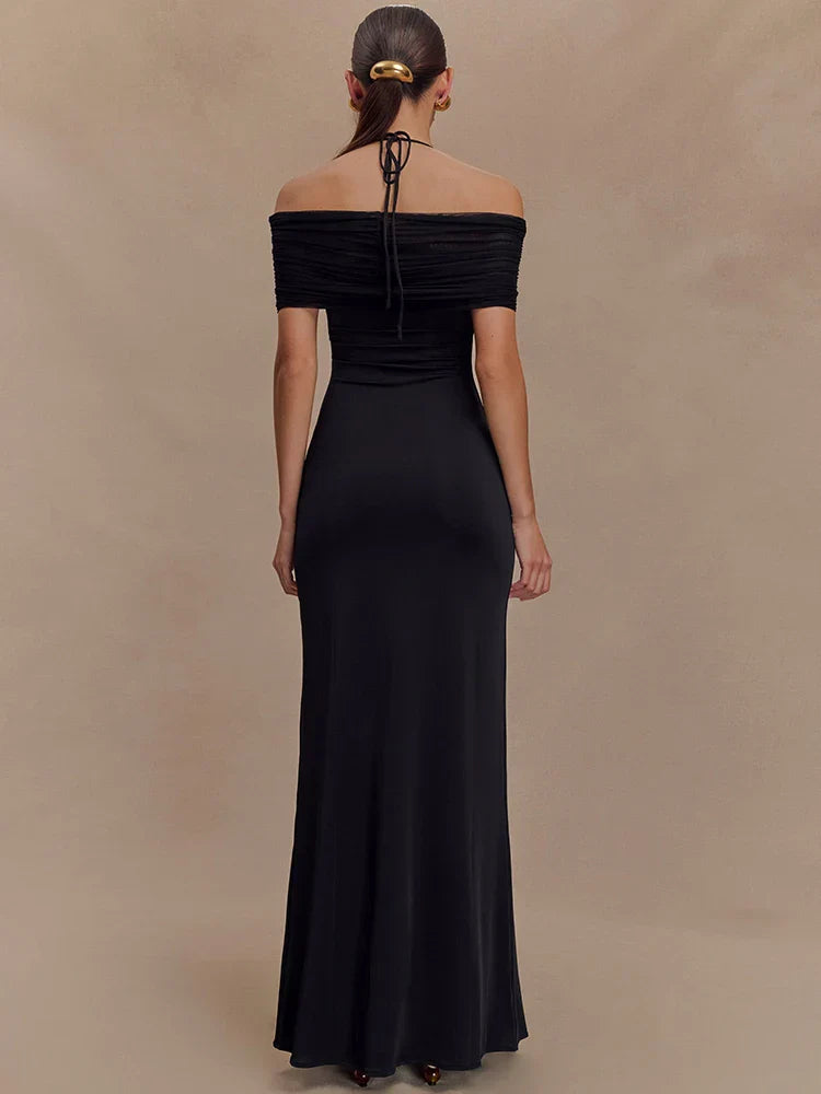Off Shoulder Strapless Maxi Dress
