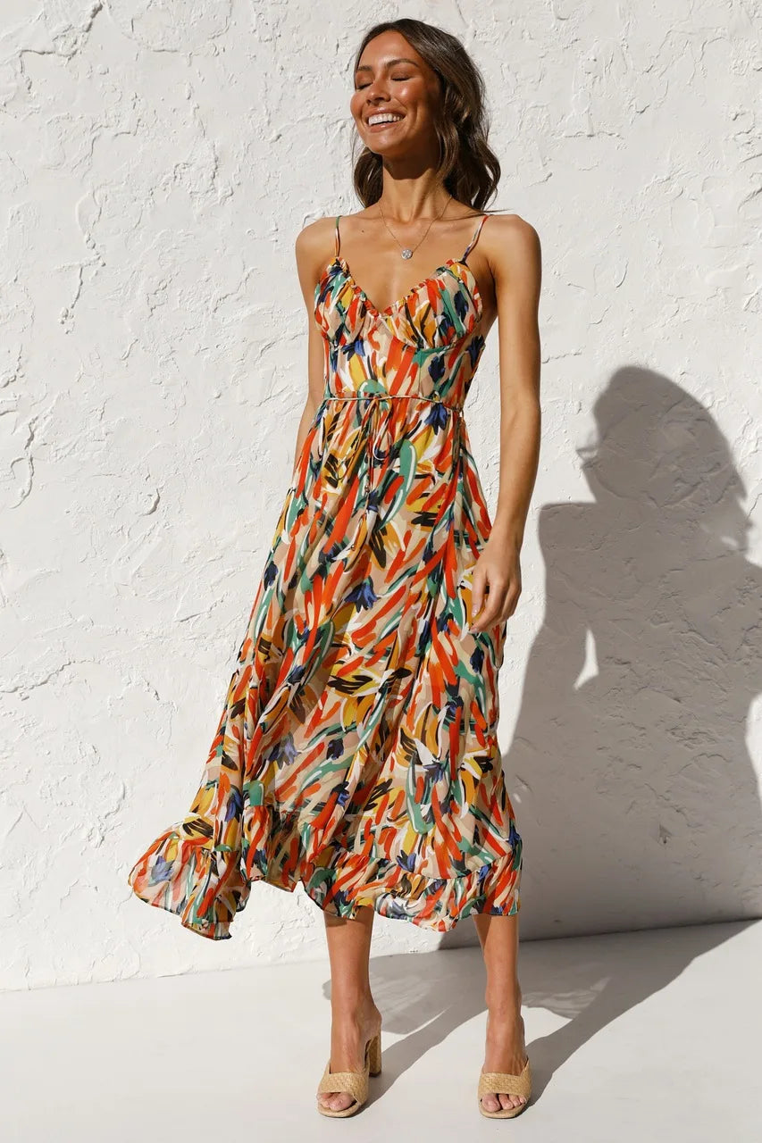 Aaliyah - Vibrant Summer Midi Dress for Women