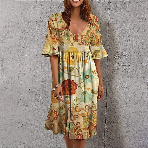 Kassiani - Midi Dress - Leisure - Material - Ideal for Summer