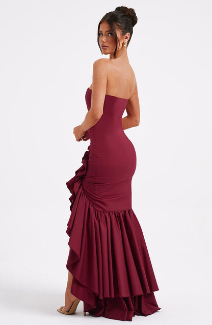 Riviera | Sleeveless Slit Ruffle Maxi Dress