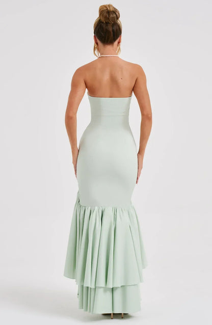 Riviera | Sleeveless Slit Ruffle Maxi Dress