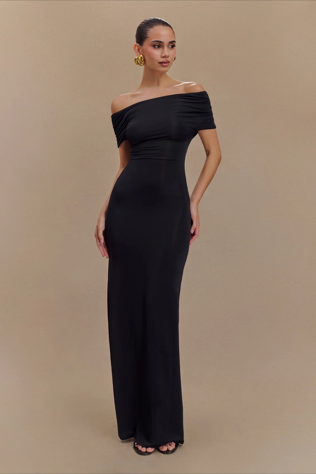 Bodycon Off Shoulder Backless Midi Dress